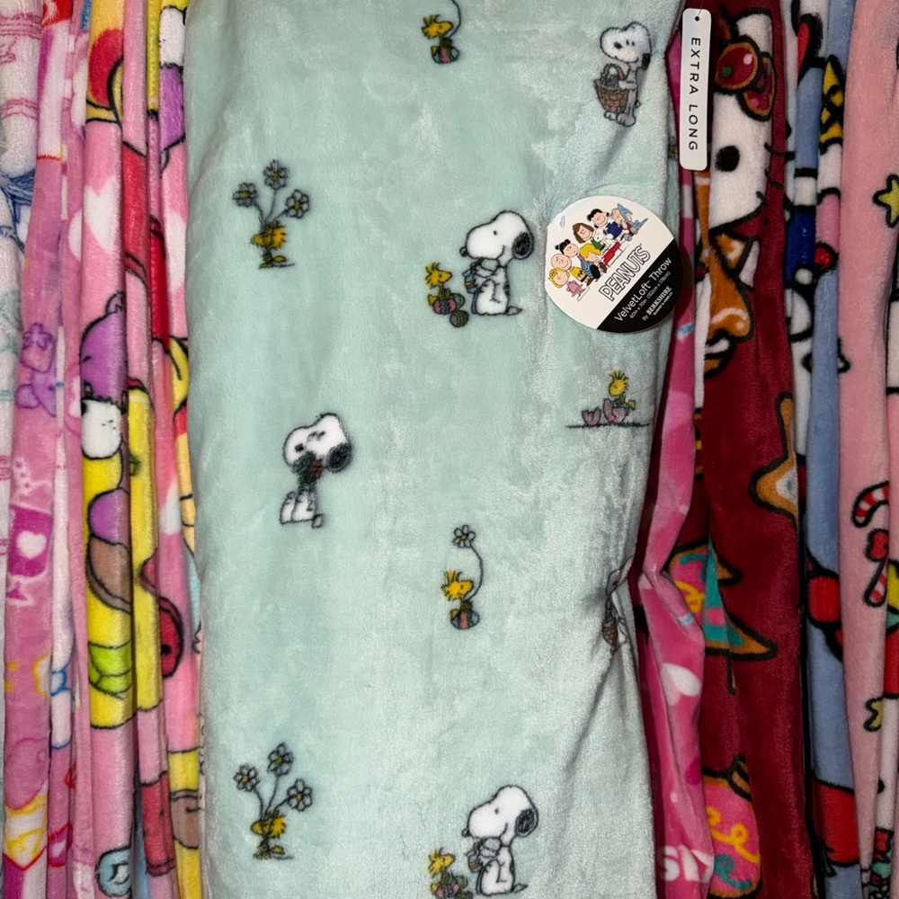 Berkshire Peanuts Snoopy & Woodstock Mint Throw Blanket